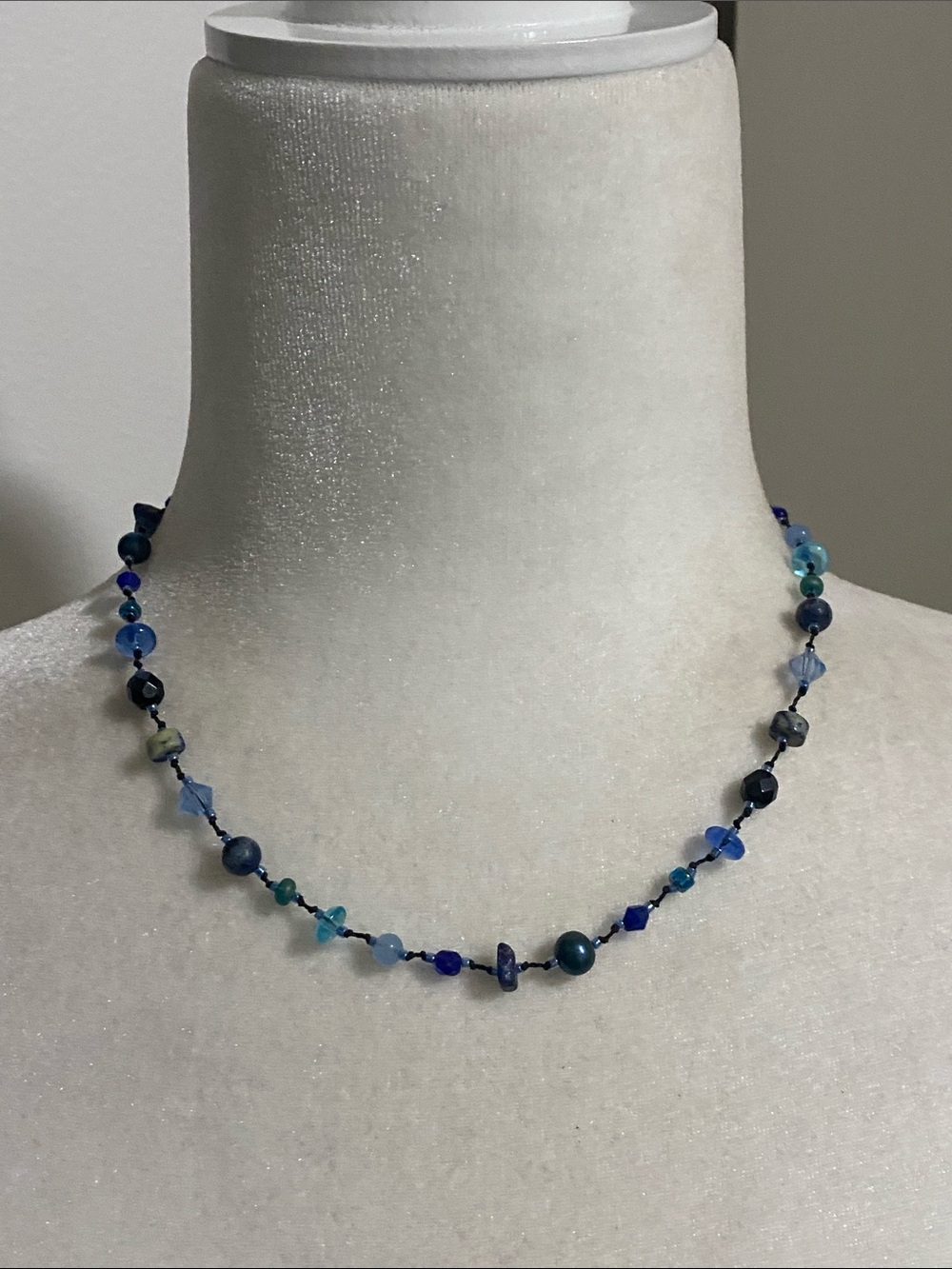 Blue Beaded Necklace - Artesian Boho Summer Vibes